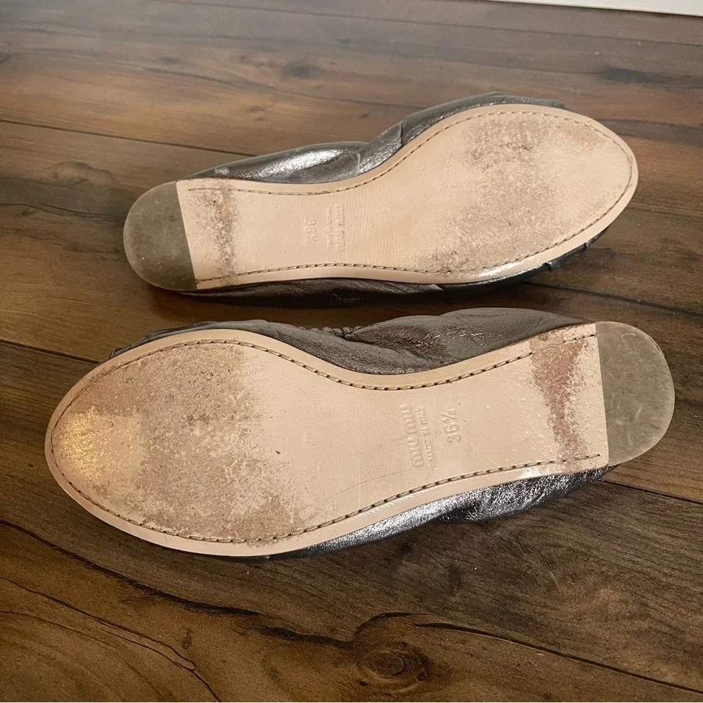 Miu Miu - silver ballerina flats size 36.5 EU​​